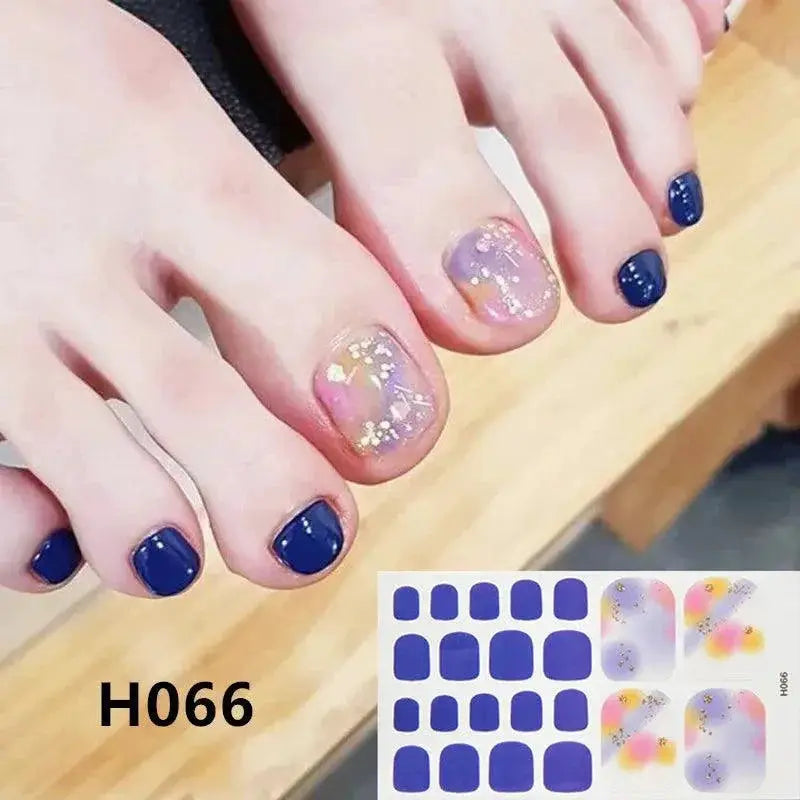 French Glam Toenail Sticker Set Glitter Sequins Wraps