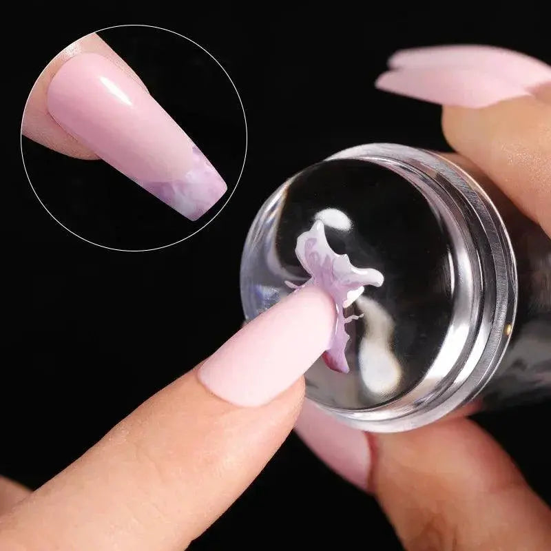 French Manicure Jelly Silicone Nail Stamper Set Tool