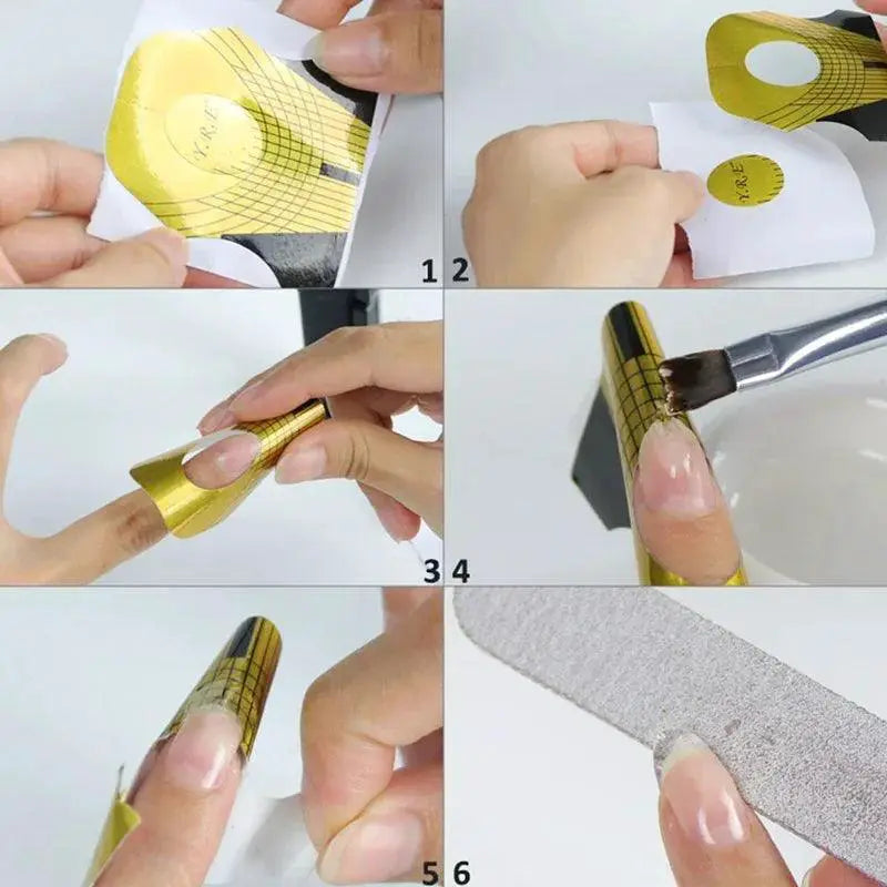 French Nail Extension Forms Precision for Acrylic Gel