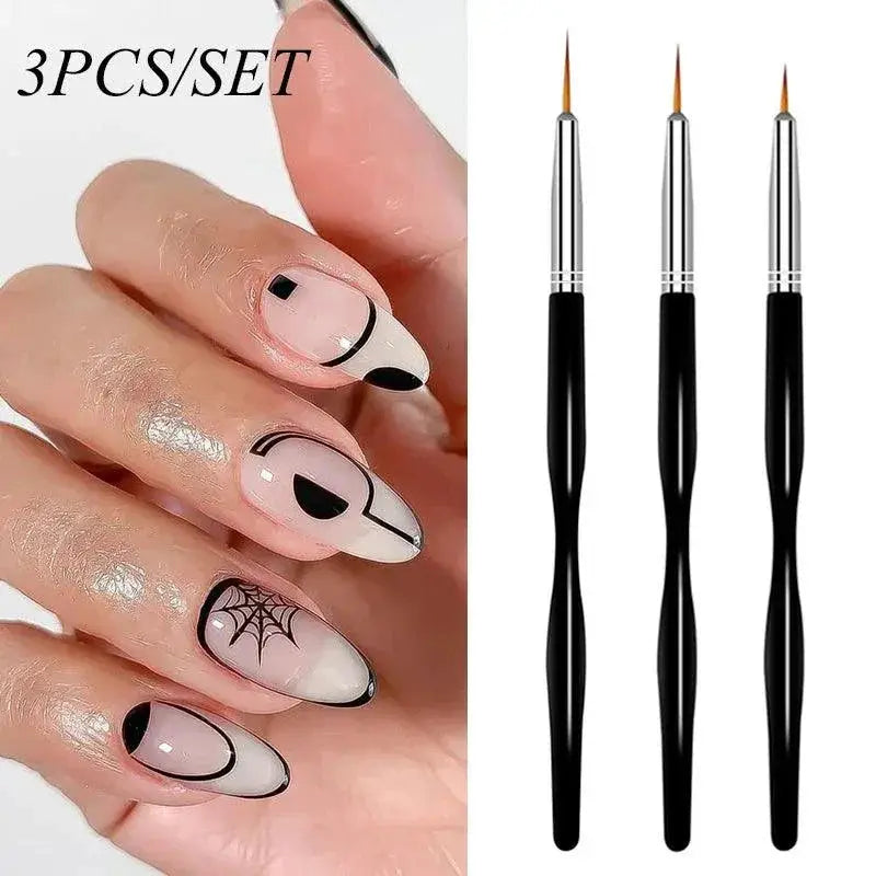 French Stripe Nail Art Liner Brush Set for DIY Manicure