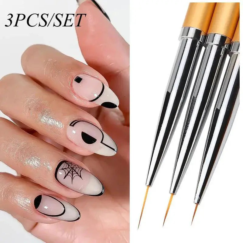 French Stripe Nail Art Liner Brush Set for DIY Manicure