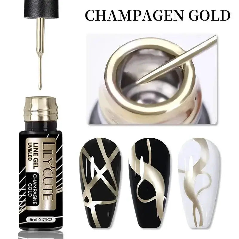 French Style Metallic Gel Nail Polish Kit Mirror Effect Set