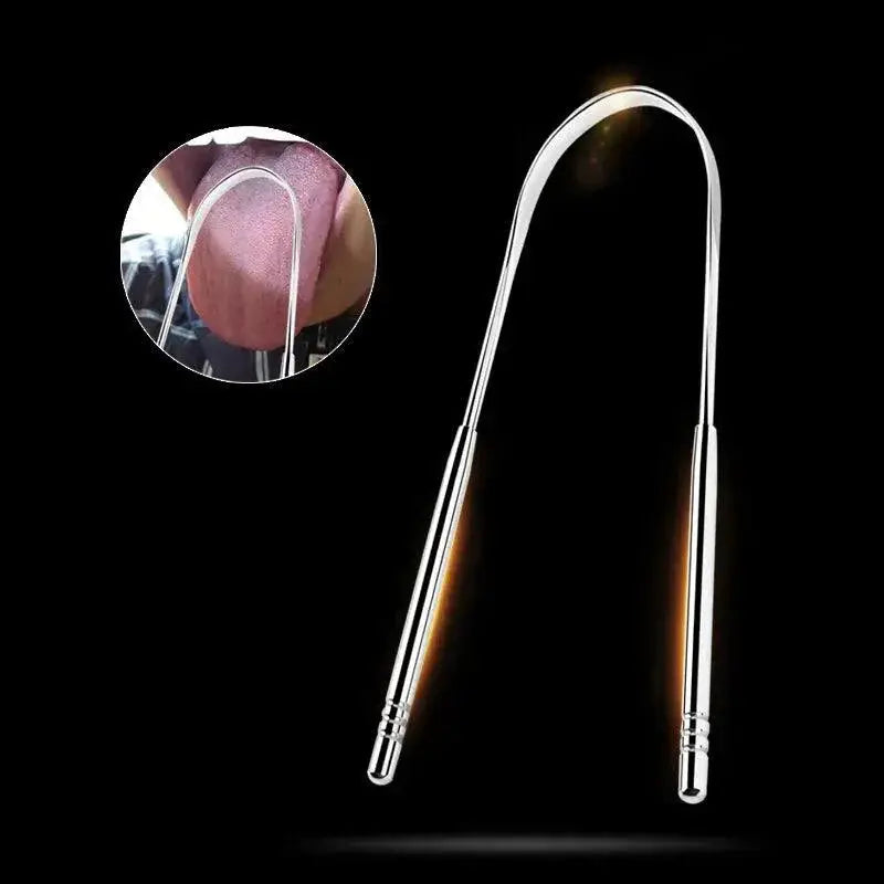 Fresh Breath Stainless Steel Tongue Scraper Set Essential