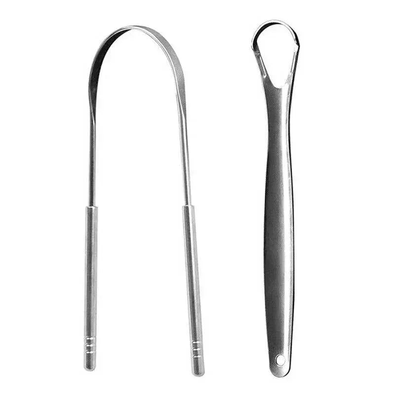 Fresh Breath Steel Tongue Scraper For Daily Oral Hygiene