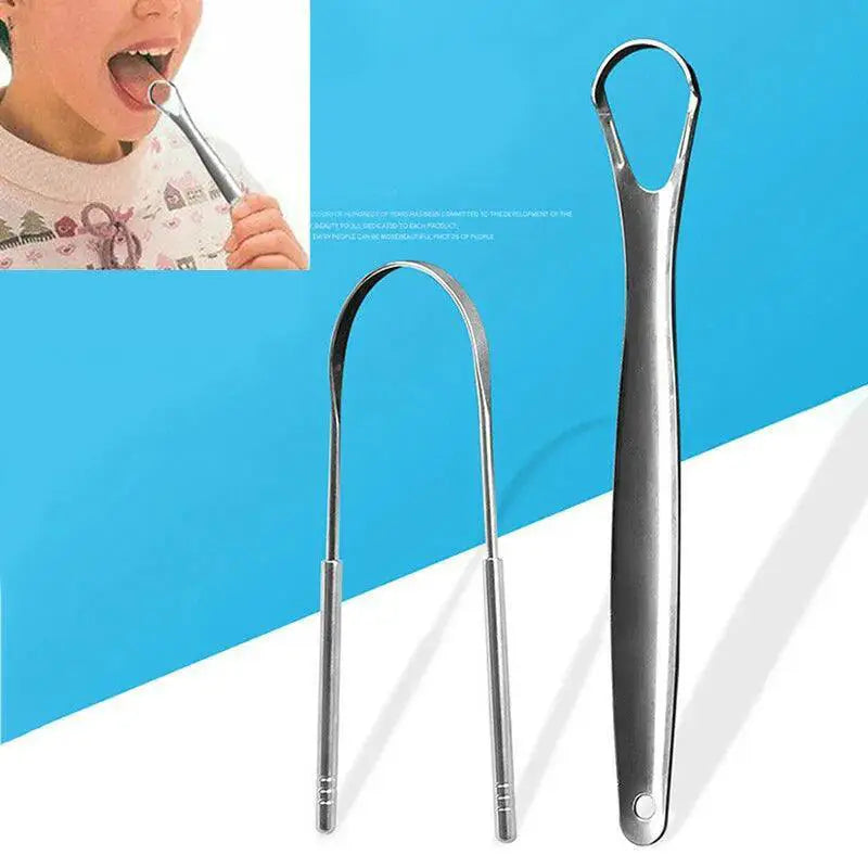 Fresh Breath Steel Tongue Scraper For Daily Oral Hygiene