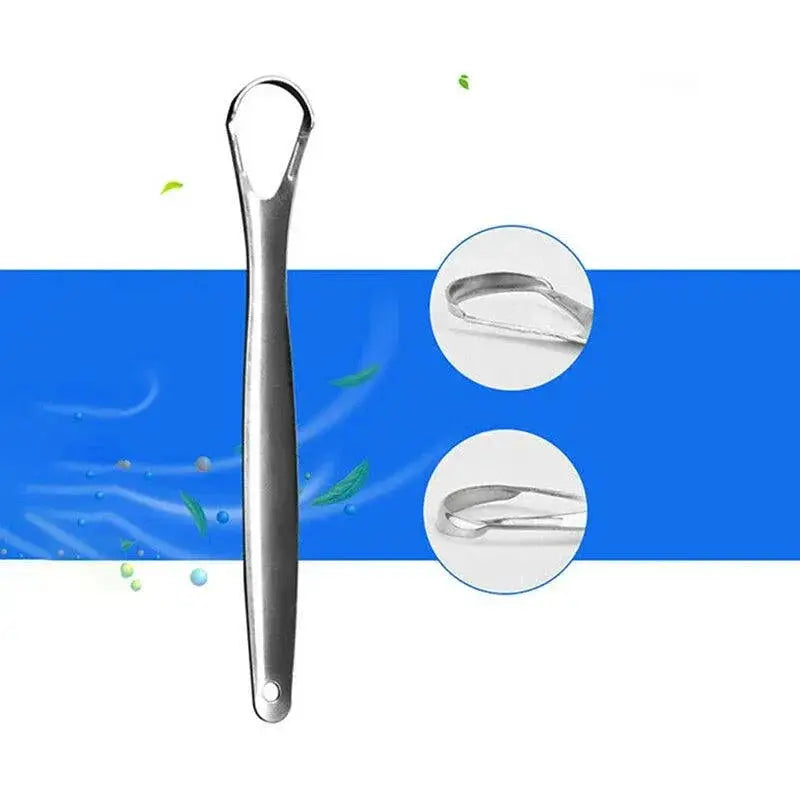 Fresh Breath Steel Tongue Scraper For Daily Oral Hygiene