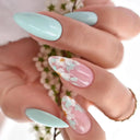 Fresh Purple Floral Press On False Nails Kit Quick Style