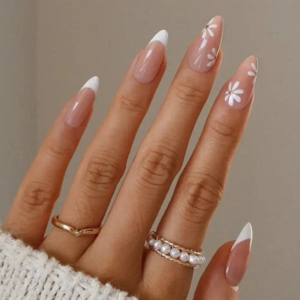 Fresh Purple Floral Press On False Nails Kit Quick Style