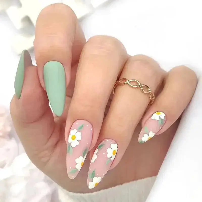 Fresh Purple Floral Press On False Nails Kit Quick Style