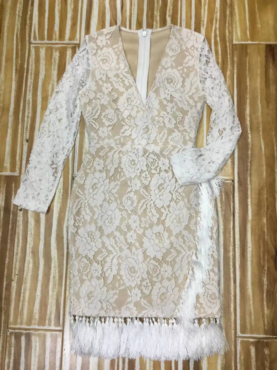 Fringe Lace Dress Chic Statement Piece For Women After Dark