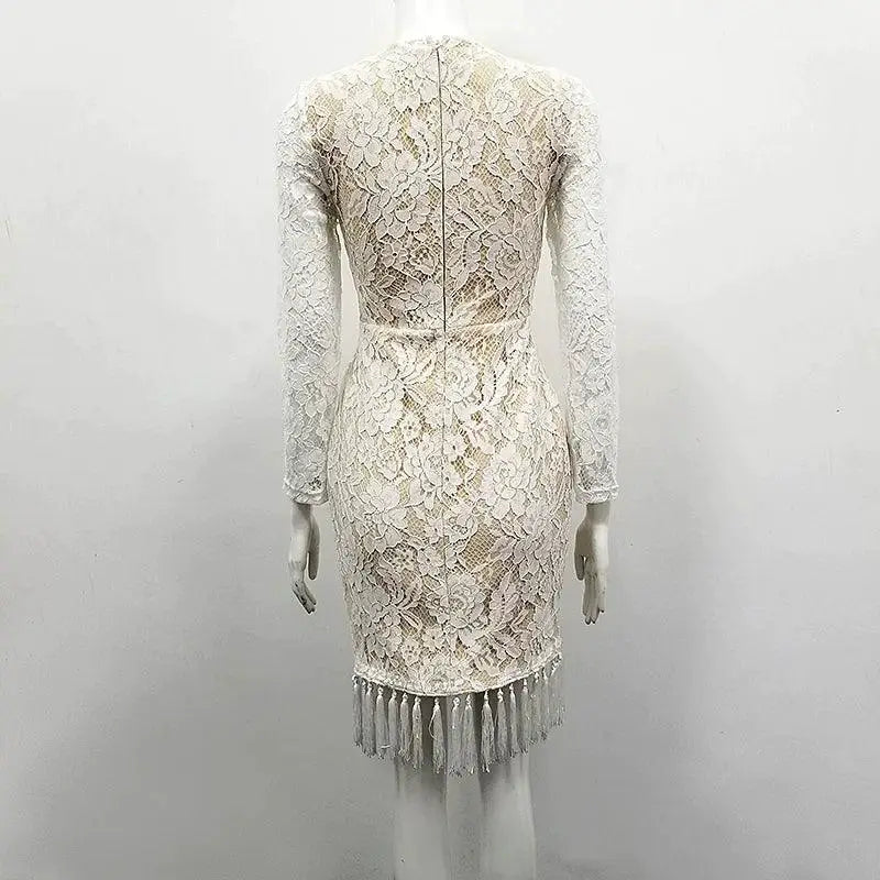Fringe Lace Dress Chic Statement Piece For Women After Dark