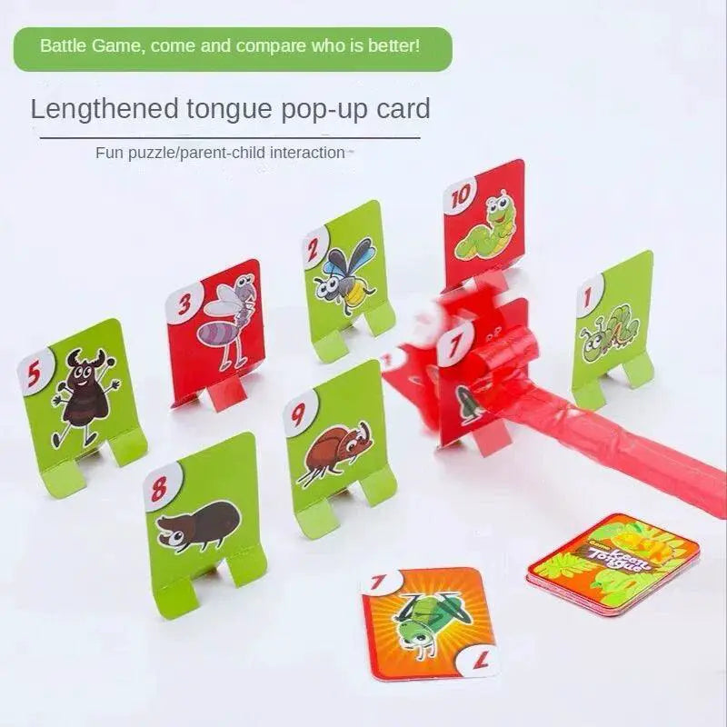 Frog Tongue Sticking Lizard Mask Card Game Fun For Two