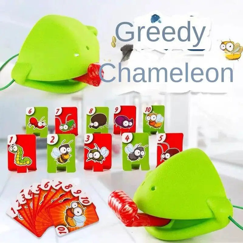 Frog Tongue Sticking Lizard Mask Card Game Fun For Two