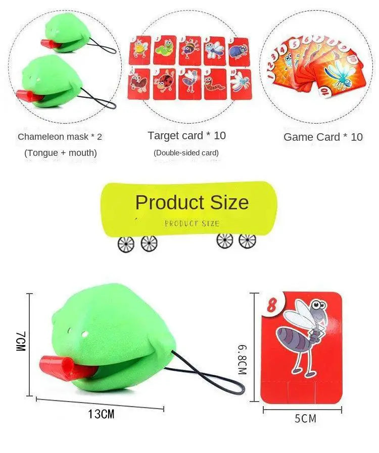 Frog Tongue Sticking Lizard Mask Card Game Fun For Two