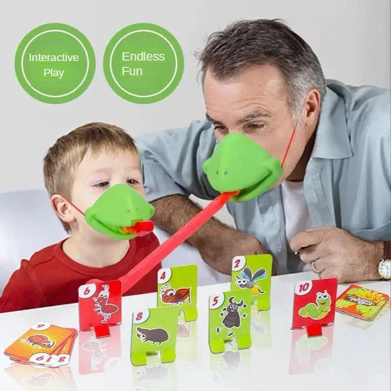Frog Tongue Sticking Lizard Mask Card Game Fun For Two