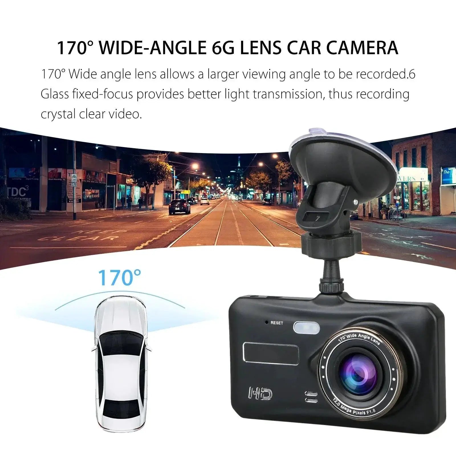 Front And Rear Car Dash Cam With Night Vision And WDR