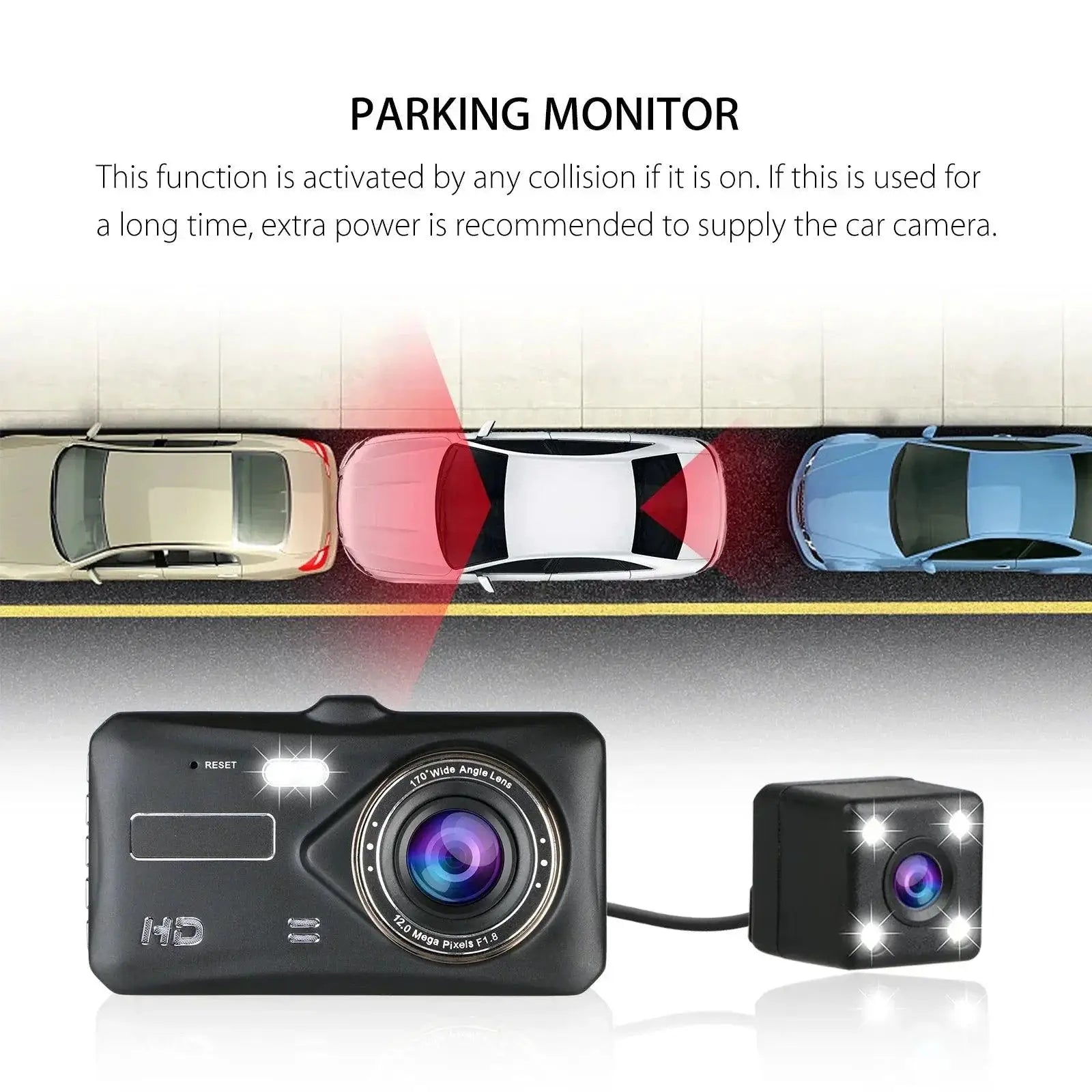 Front And Rear Car Dash Cam With Night Vision And WDR