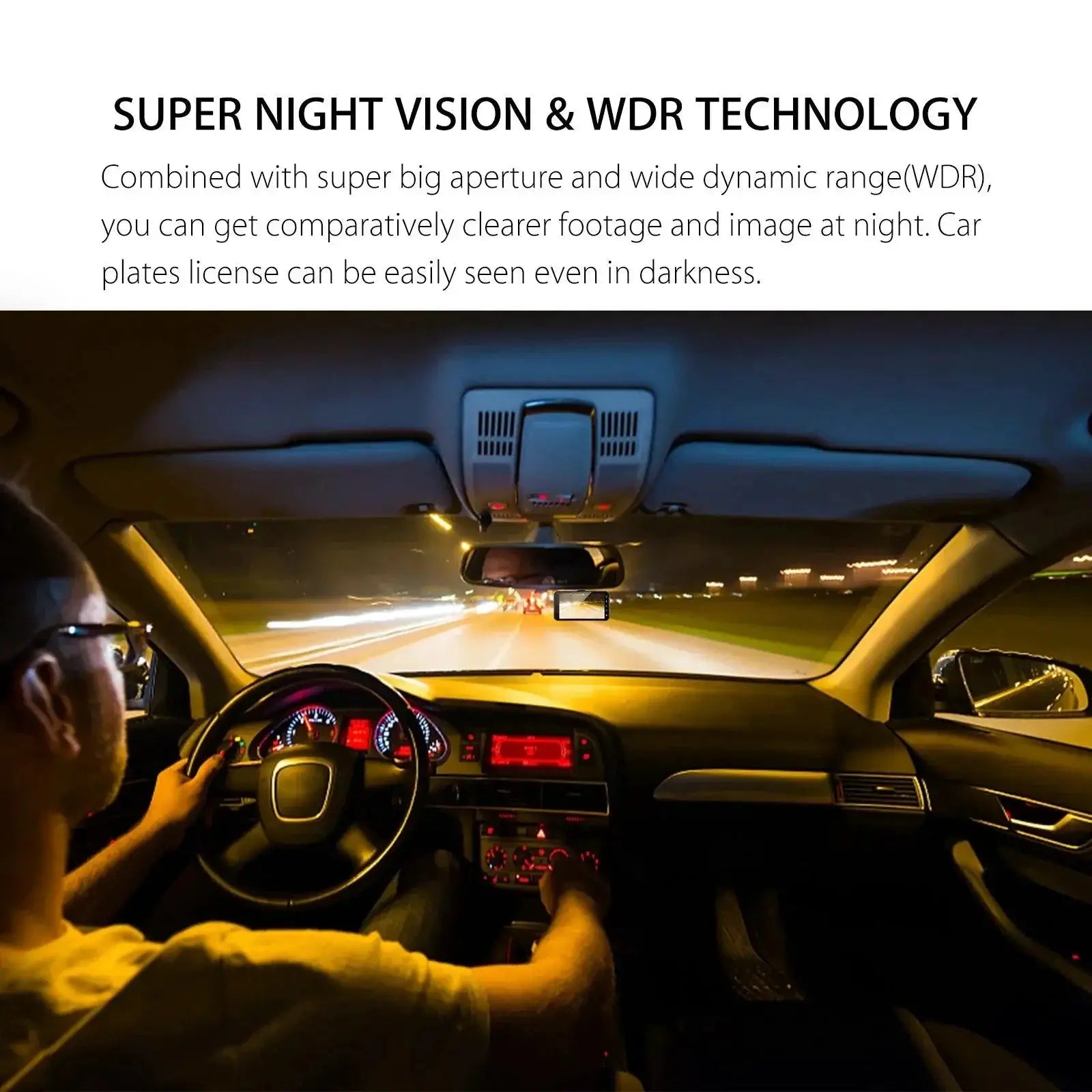 Front And Rear Car Dash Cam With Night Vision And WDR