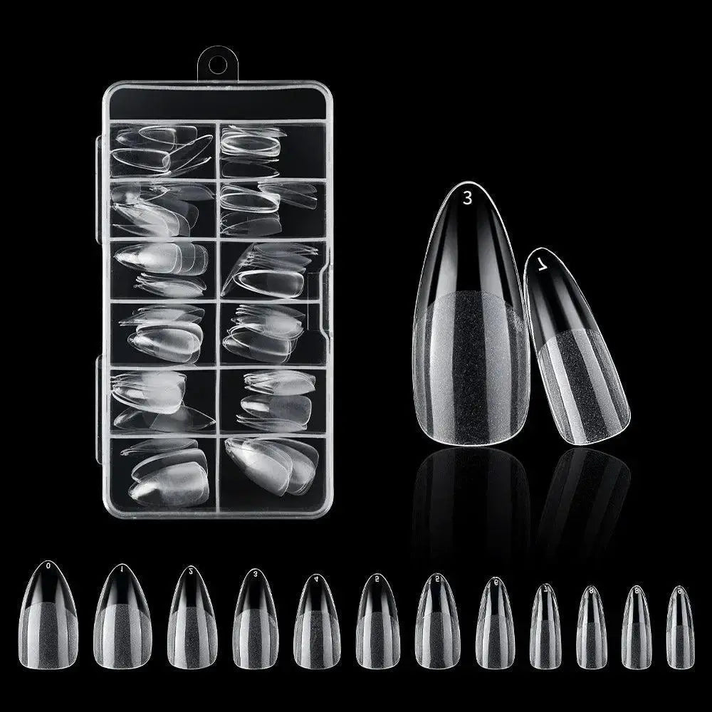 Frosted Clear Acrylic Nails Set With Multiple Shapes Kit