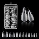 Frosted Clear Acrylic Nails Set with Multiple Shapes Kit