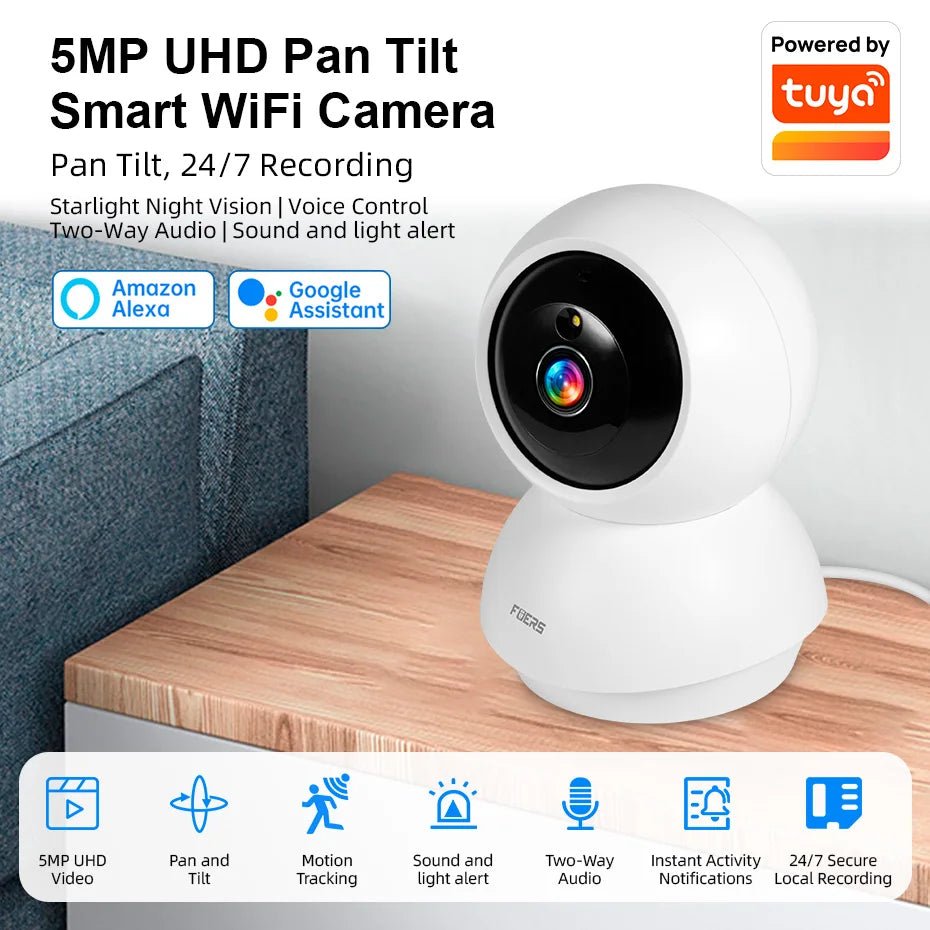 Fuers 5MP WiFi Camera - Automatic Tracking For Tuya Smart Home Security Hub Plus