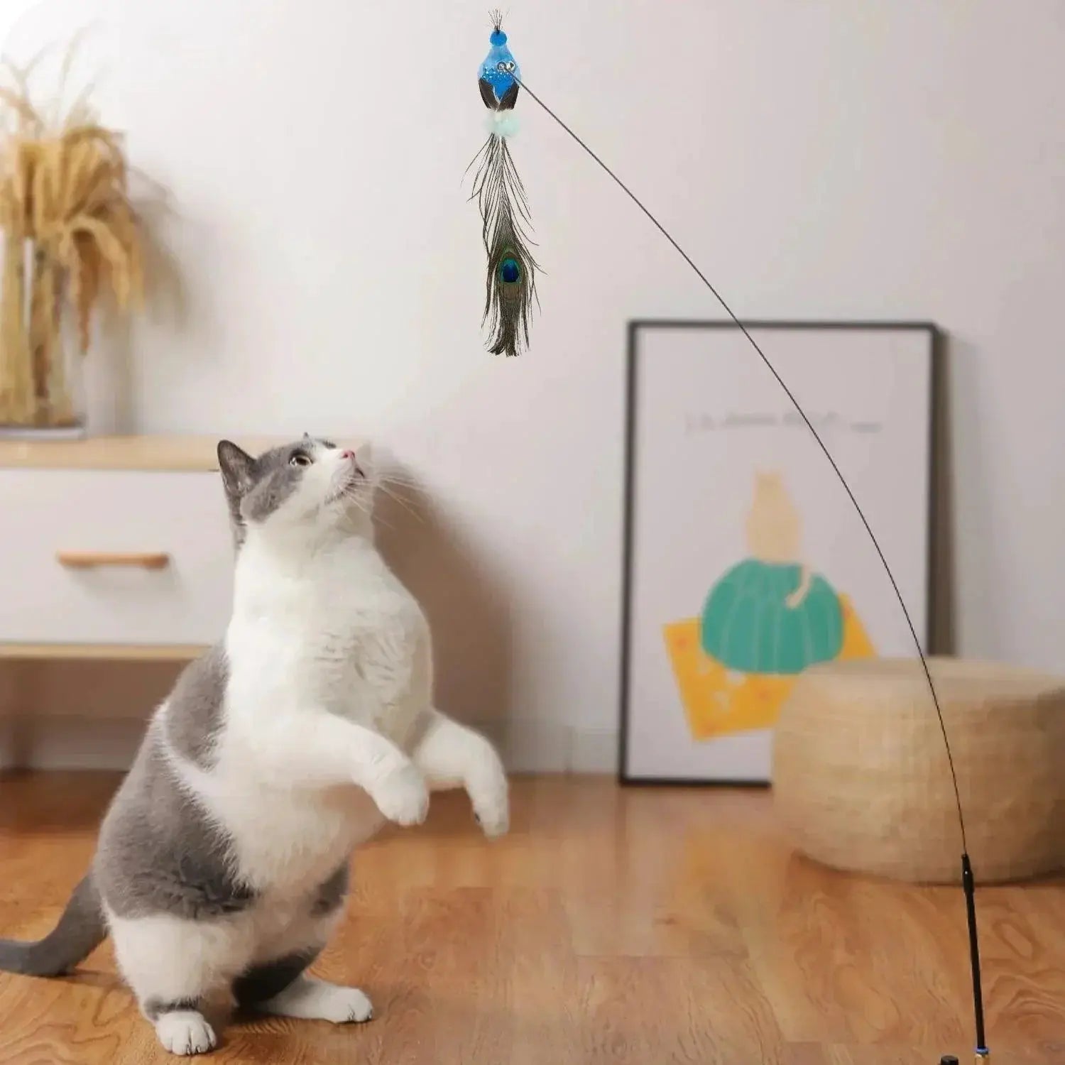 Funny Feather Cat Wand Toy With Bell Interactive Fun