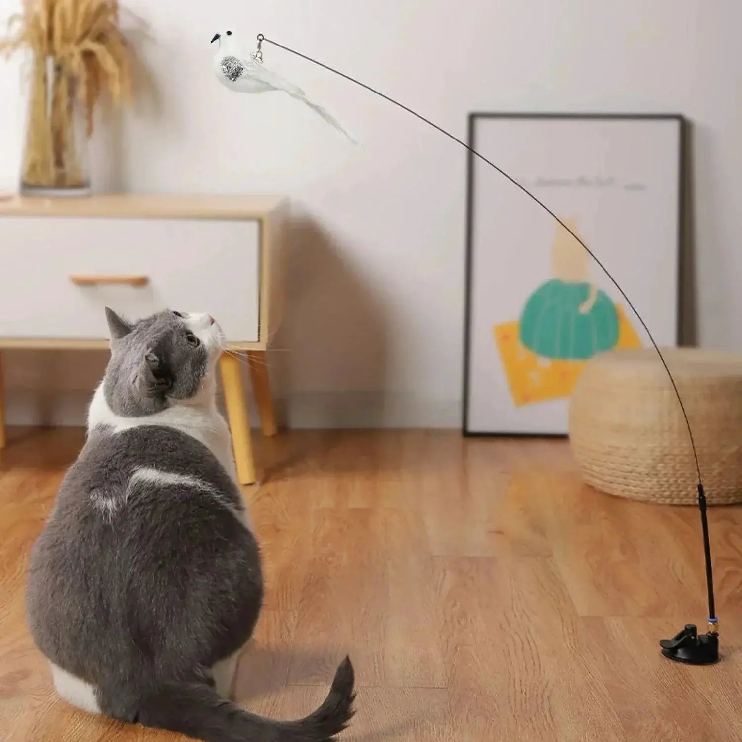Funny Feather Cat Wand Toy With Bell Interactive Fun