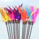 Funny Kitten Cat Teaser Interactive Feather Toy Rod 45cm