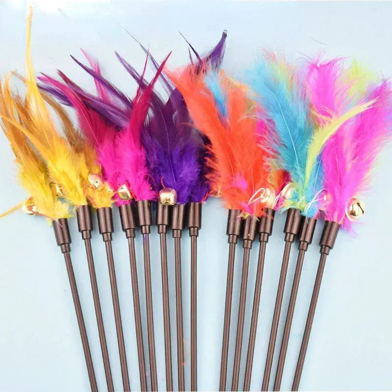 Funny Kitten Teaser Interactive Feather Toy Rod 45cm
