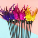 Funny Kitten Cat Teaser Interactive Feather Toy Rod 45cm