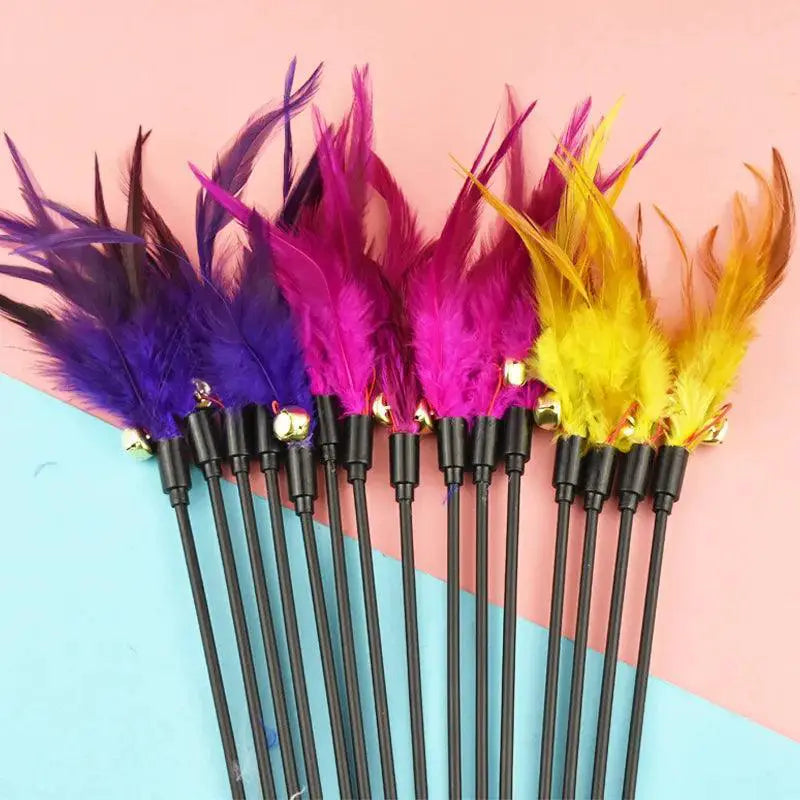 Funny Kitten Teaser Interactive Feather Toy Rod 45cm