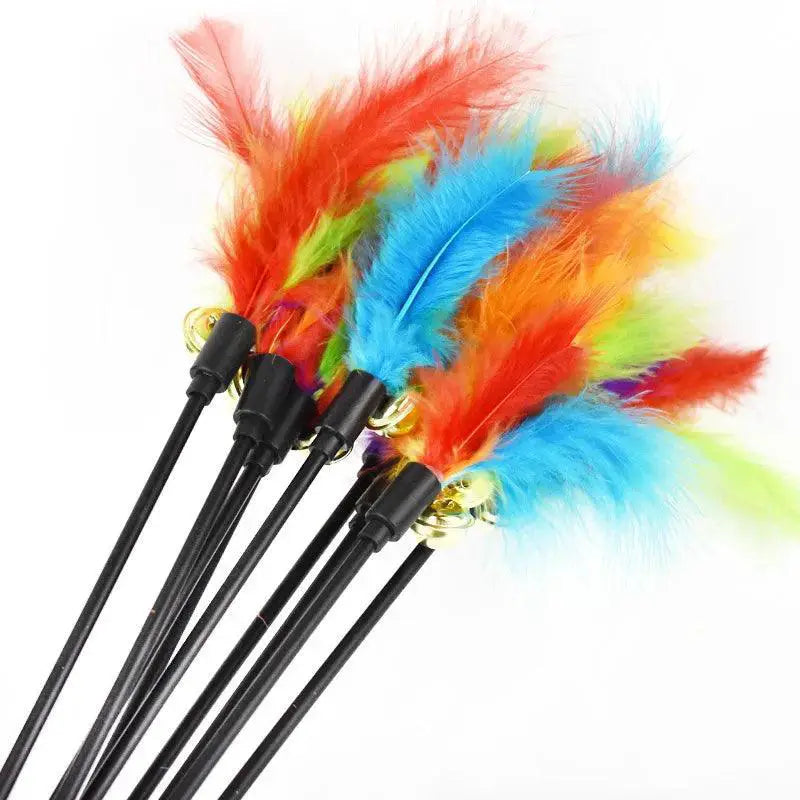 Funny Kitten Teaser Interactive Feather Toy Rod 45cm