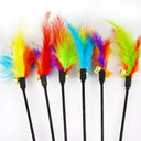 Funny Kitten Cat Teaser Interactive Feather Toy Rod 45cm