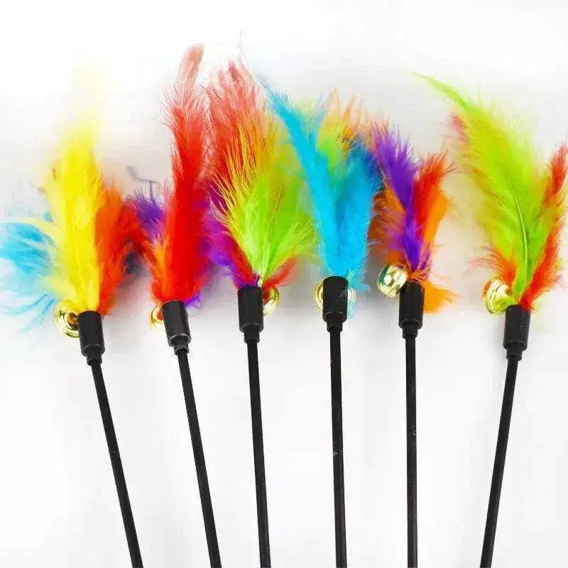 Funny Kitten Teaser Interactive Feather Toy Rod 45cm