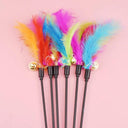 Funny Kitten Cat Teaser Interactive Feather Toy Rod 45cm