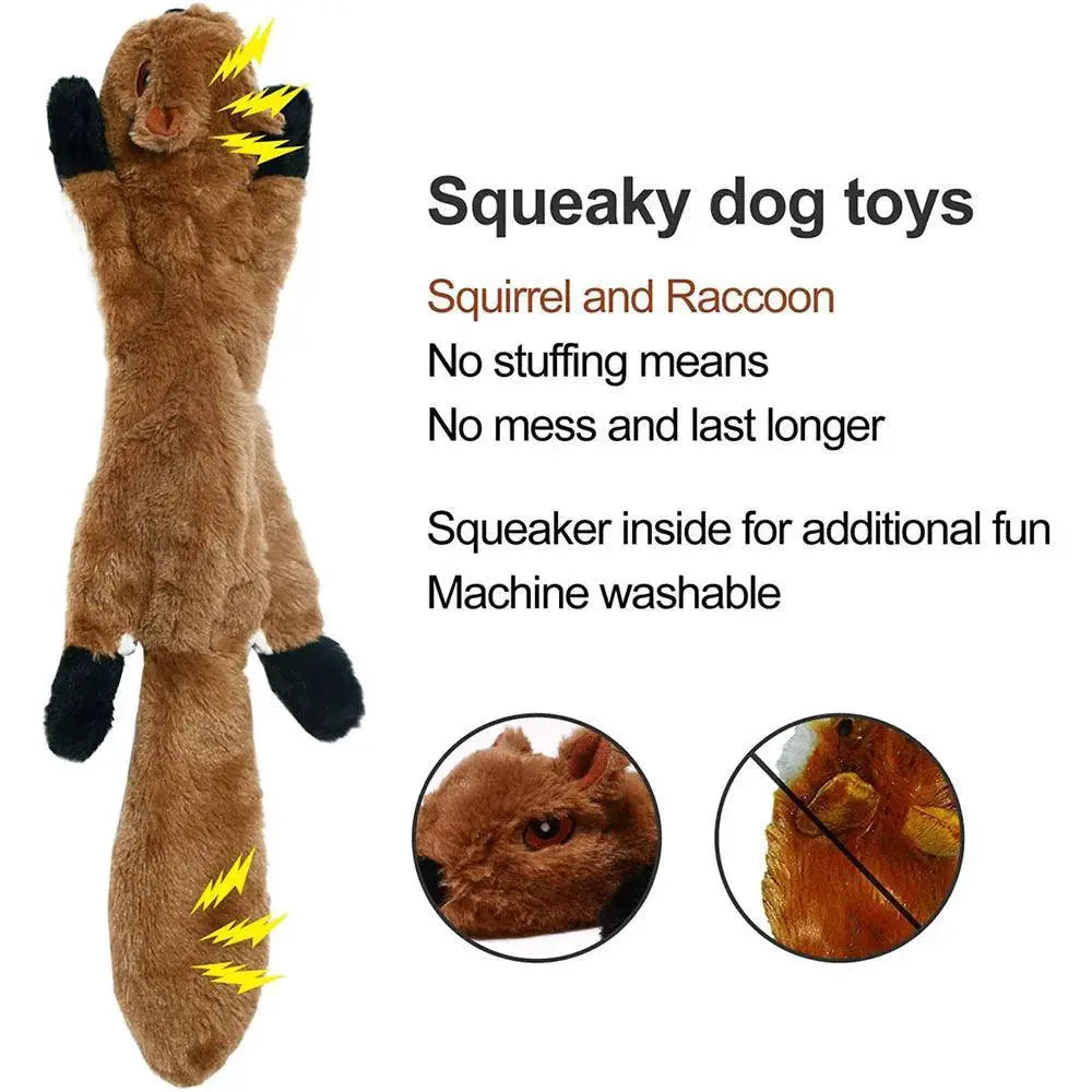 Funny Stuffing Free Dog Toy With Squeakers And Crinkle Sound