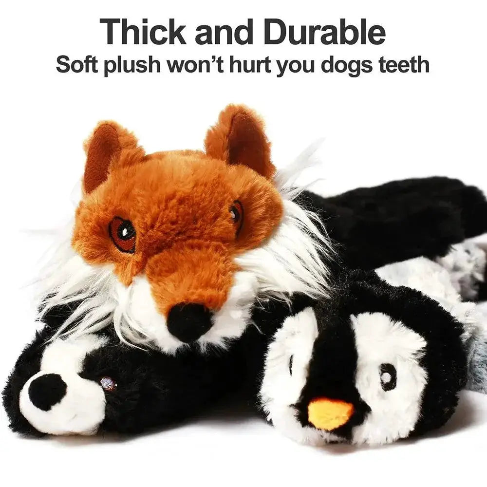 Funny Stuffing Free Dog Toy With Squeakers And Crinkle Sound