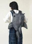 Funny Whale Shark Shape Backpack Durable Travel Bag Men Women