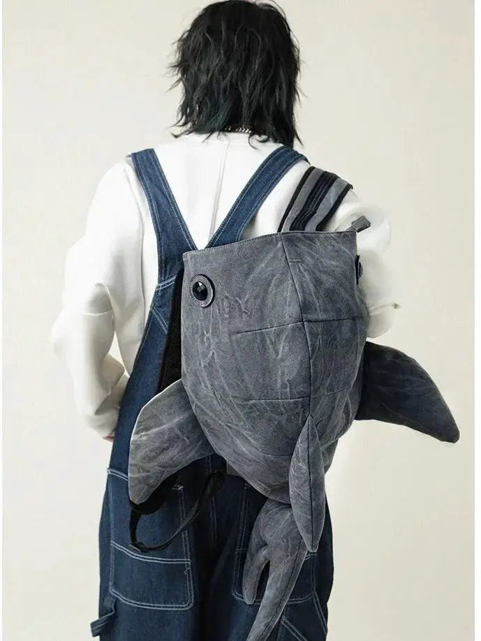 Funny Whale Shark Shape Backpack Travel Bag Men Women