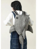 Funny Whale Shark Shape Backpack Durable Travel Bag Men Women
