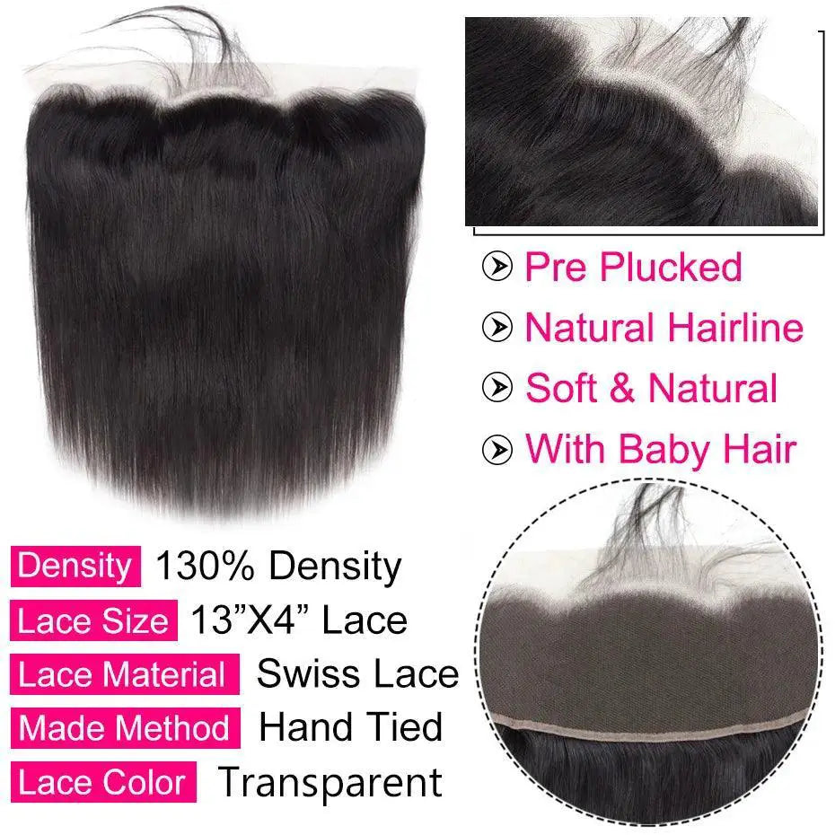 Gabrielle Straight Remy Brazilian Lace Frontal Closure Set