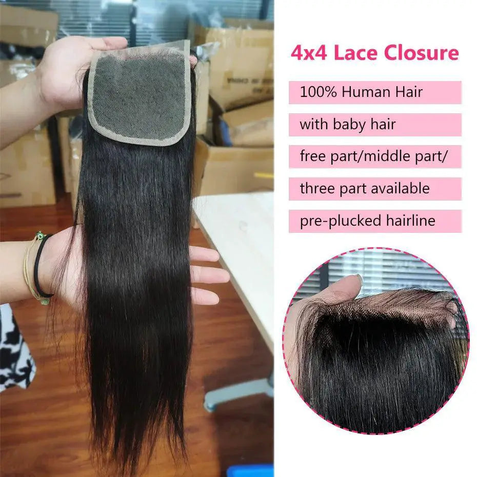 Gabrielle Straight Remy Brazilian Lace Frontal Closure Set