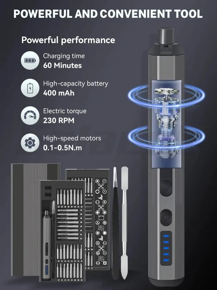 Galacok 68 In 1 Precision Electric Screwdriver Set With LED Light Phone Repair