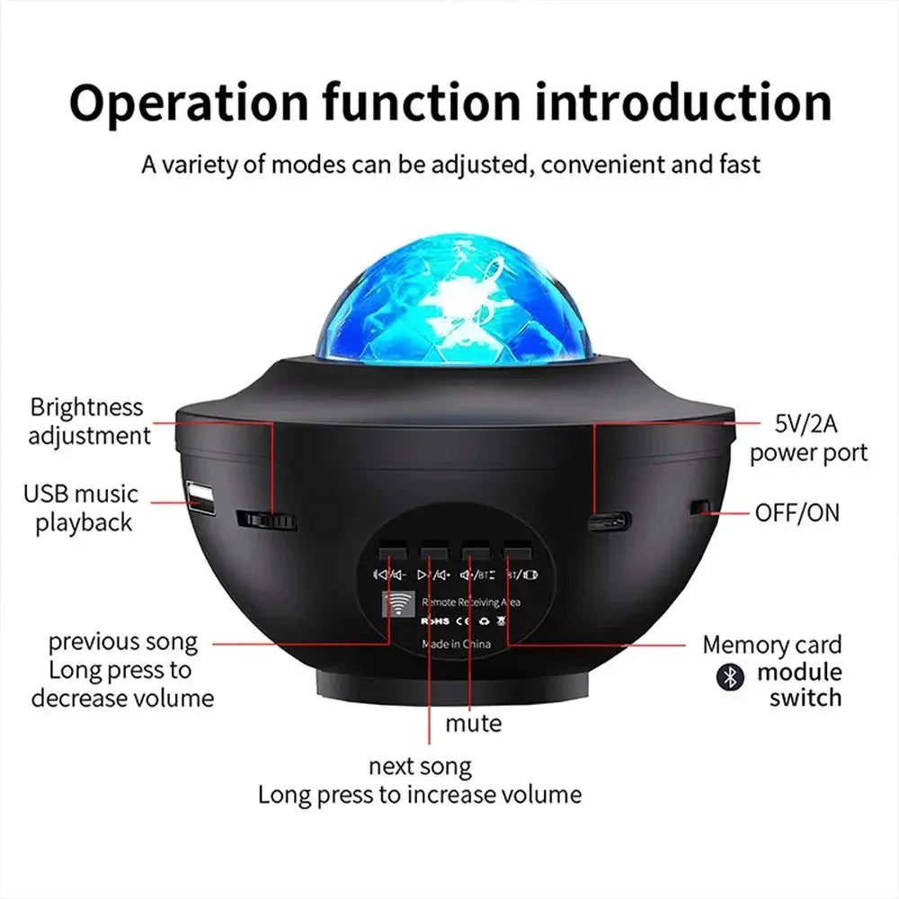 Galaxy Star Projector Bluetooth Night Light Speakers - OurLum.com