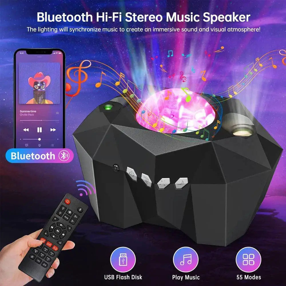 Galaxy Star Projector With Bluetooth Speaker And Remote
