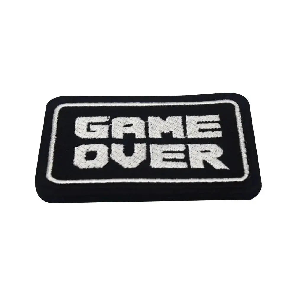 Game Over Button Embroidered Patch For Video Games