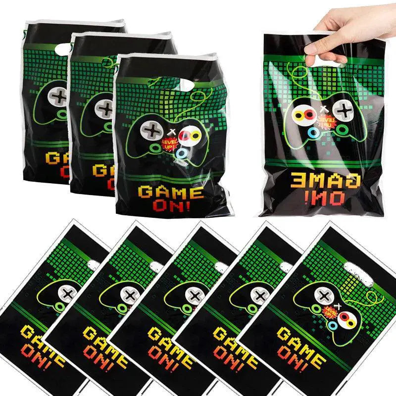 Gaming Party Favor Bags 10 Pack Plastic Loot Bags Bundle