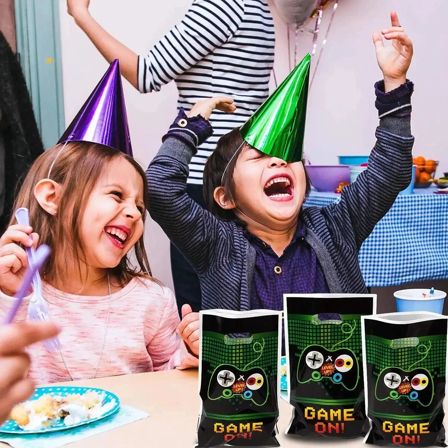 Gaming Party Favor Bags 10 Pack Plastic Loot Bags Bundle