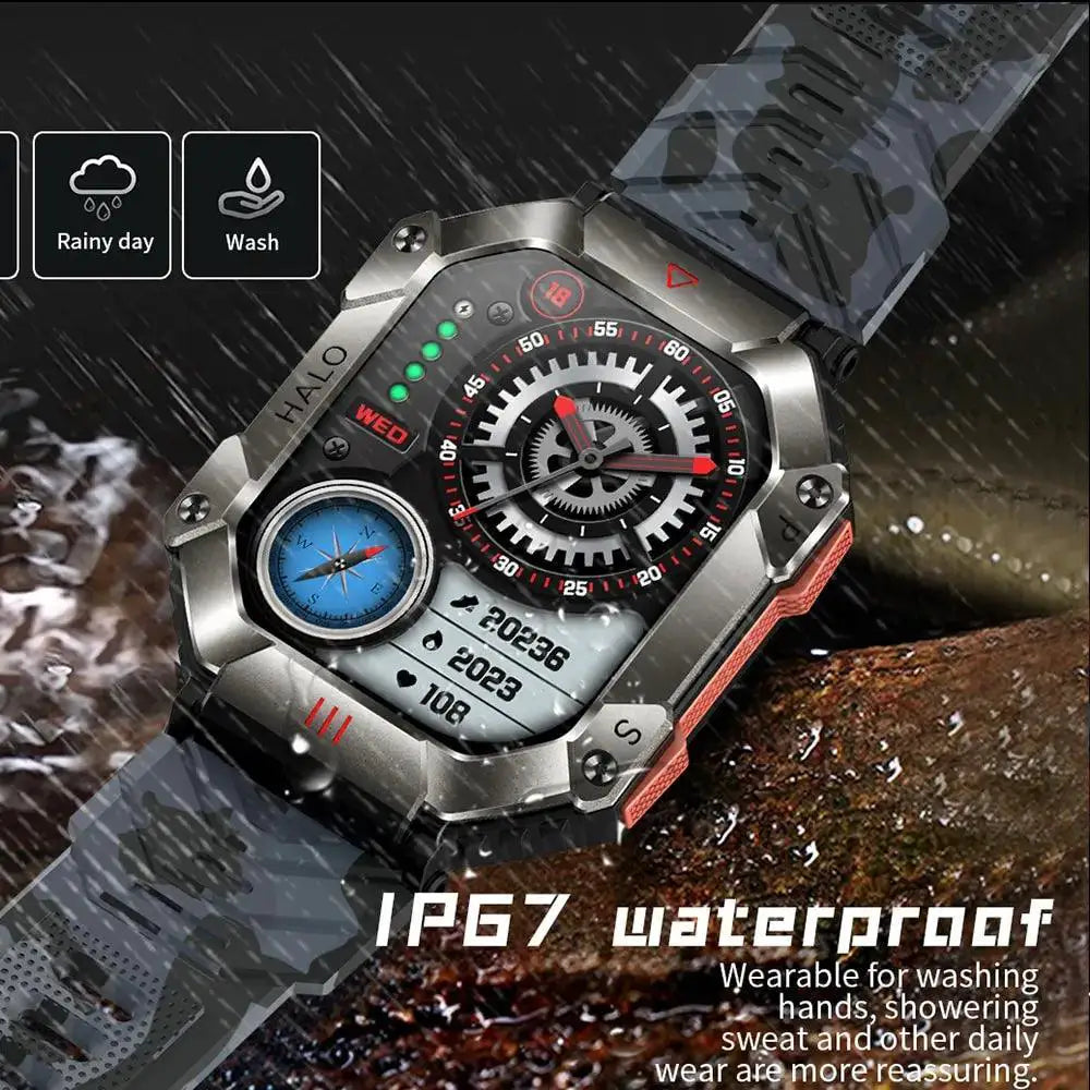 Military Smart Watch Fitness Tracker With AI Voice Pro