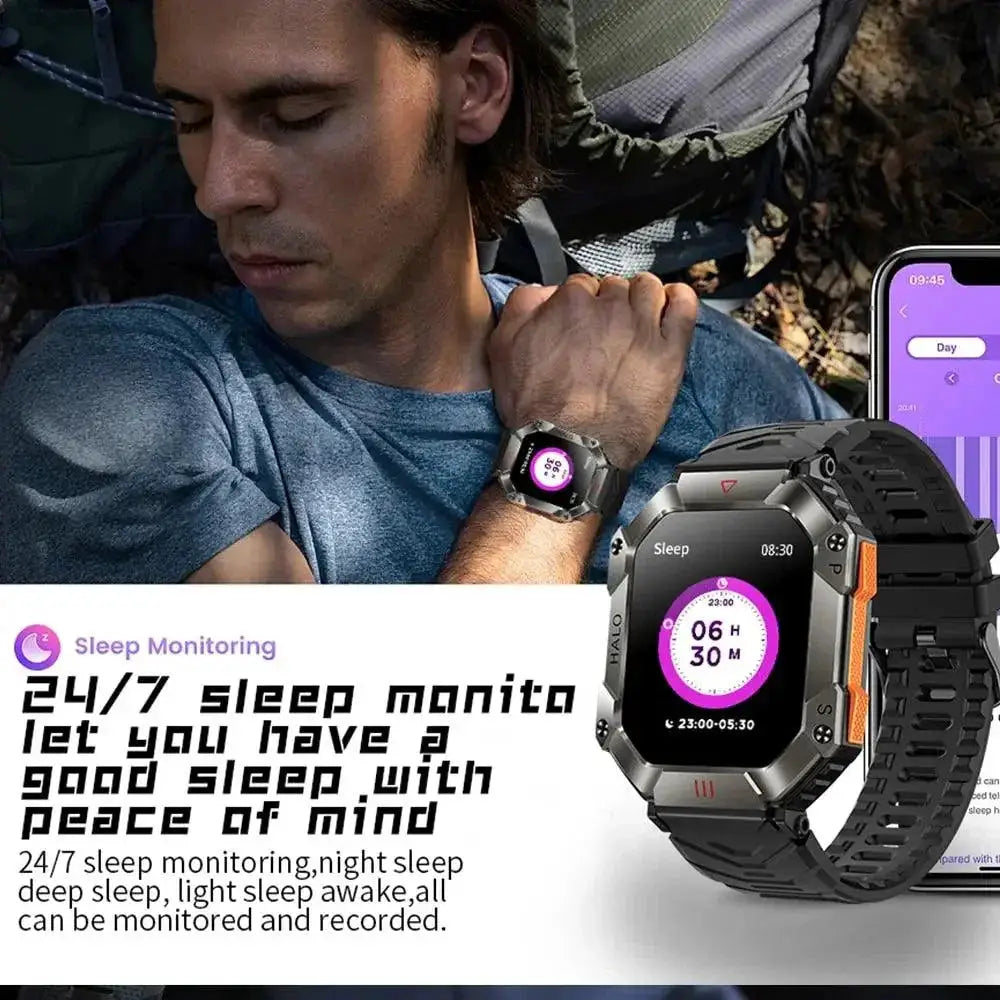 Military Smart Watch Fitness Tracker With AI Voice Pro